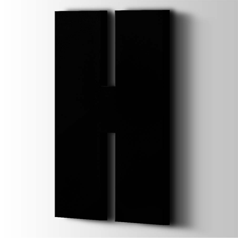 Kunststof Letter H Impact Acrylaat 9005 Jet Black - 1