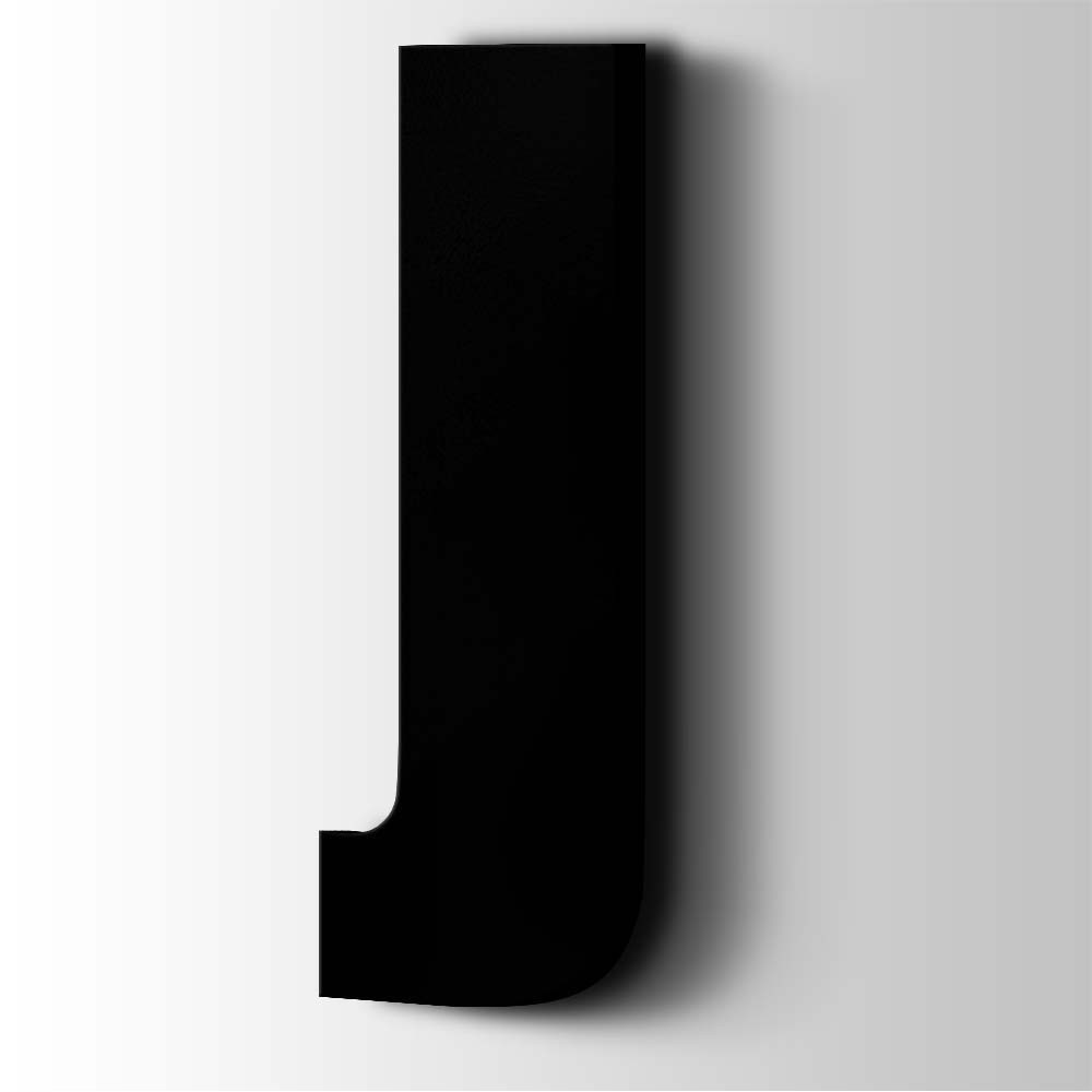 Kunststof Letter J Impact Acrylaat 9005 Jet Black - 1