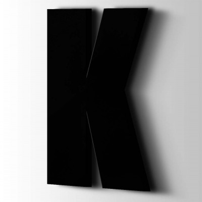 Kunststof Letter K Impact Acrylaat 9005 Jet Black - 1
