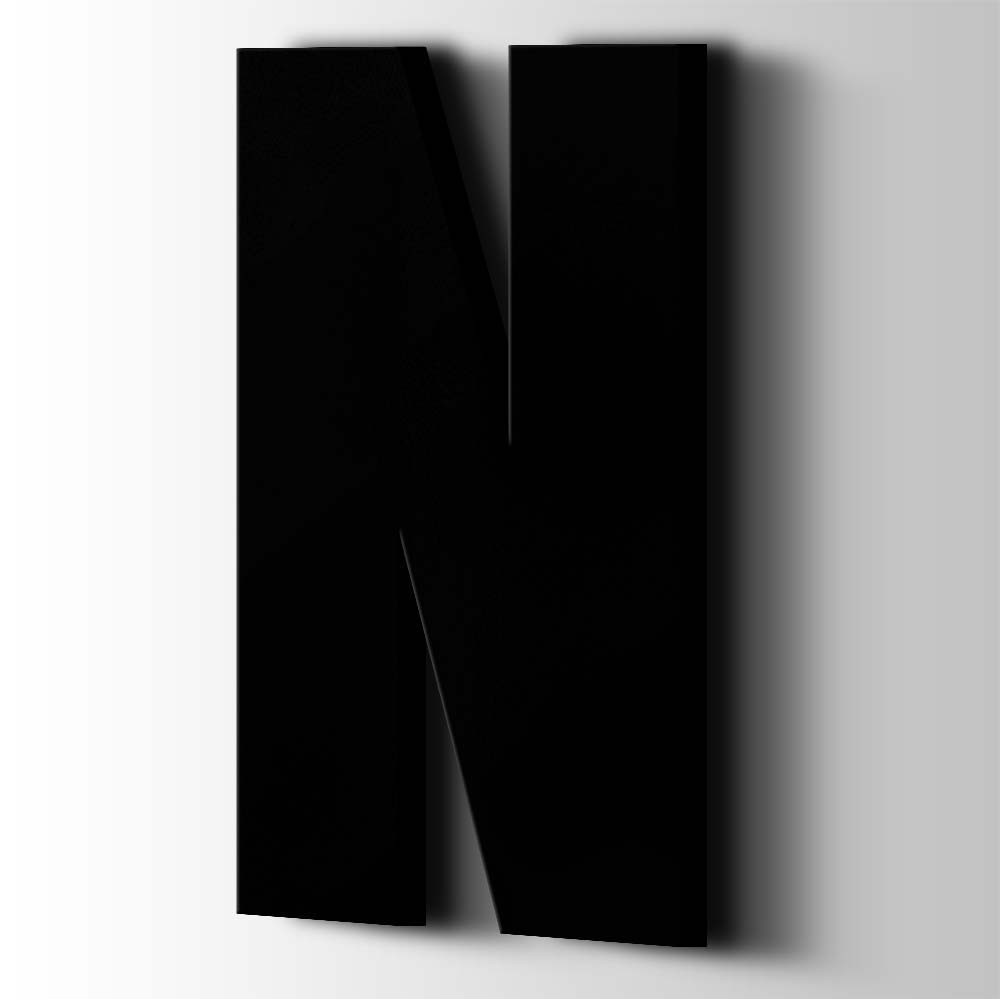 Kunststof Letter N Impact Acrylaat 9005 Jet Black - 1