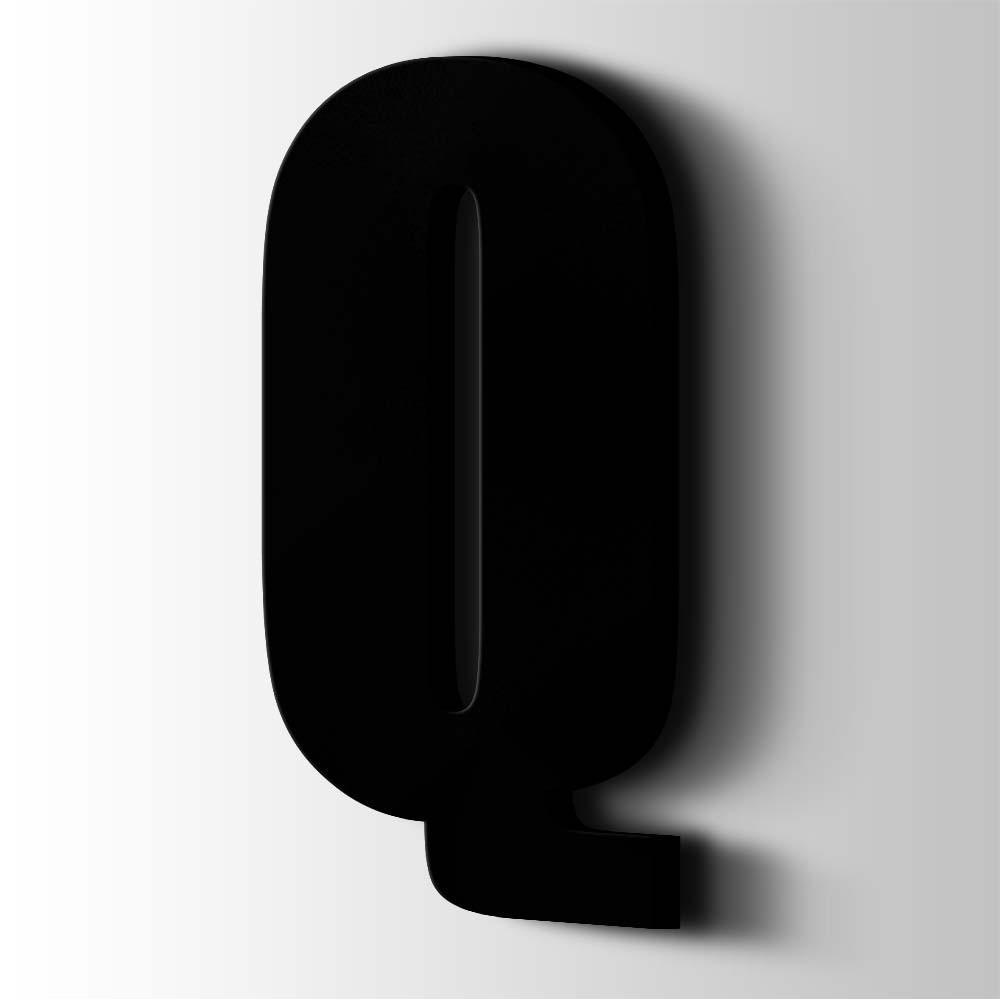 Kunststof Letter Q Impact Acrylaat 9005 Jet Black - 1