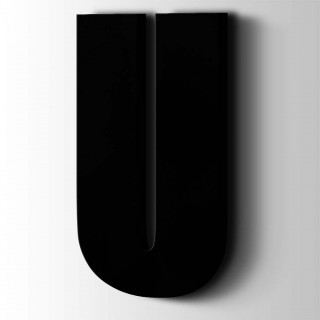 Kunststof Letter U Impact Acrylaat 9005 Jet Black - 1