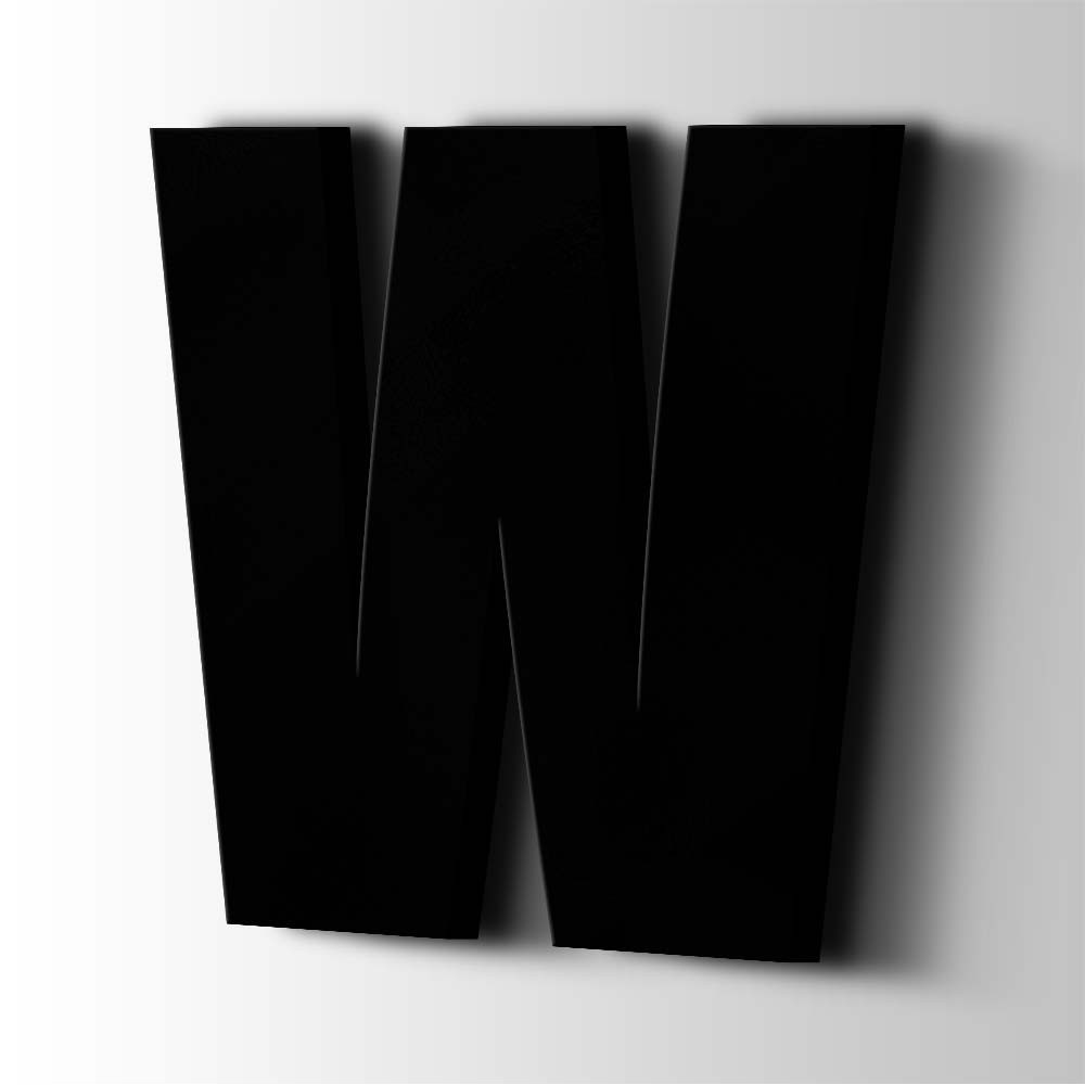 Kunststof Letter W Impact Acrylaat 9005 Jet Black - 1