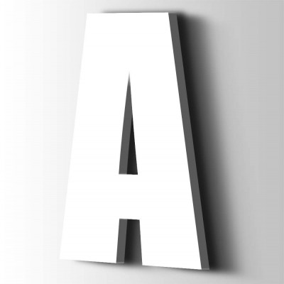 Kunststof Letter A Impact Acrylaat 9016 Traffic white - 1