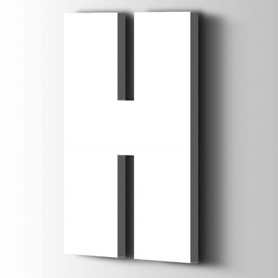 Kunststof Letter H Impact Acrylaat 9016 Traffic white - 1