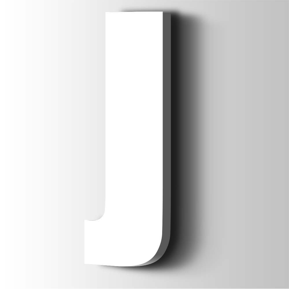 Kunststof Letter J Impact Acrylaat 9016 Traffic white - 1