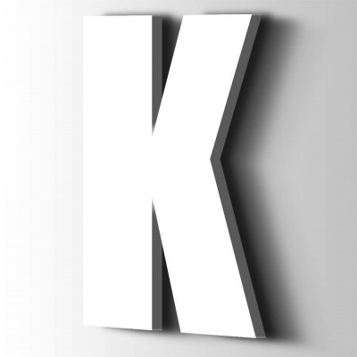 Kunststof Letter K Impact Acrylaat 9016 Traffic white - 1