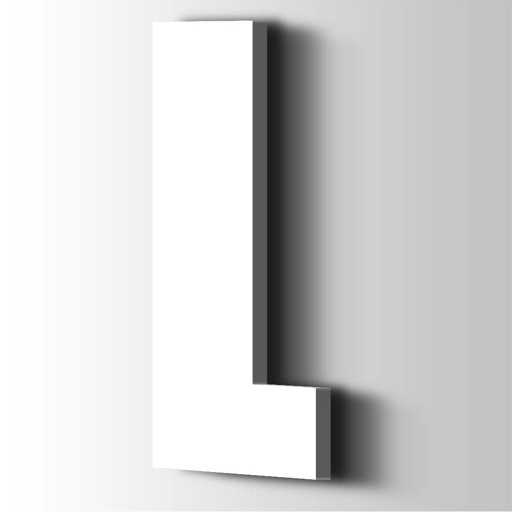 Kunststof Letter L Impact Acrylaat 9016 Traffic white - 1