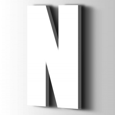 Kunststof Letter N Impact Acrylaat 9016 Traffic white - 1