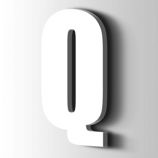 Kunststof Letter Q Impact Acrylaat 9016 Traffic white - 1