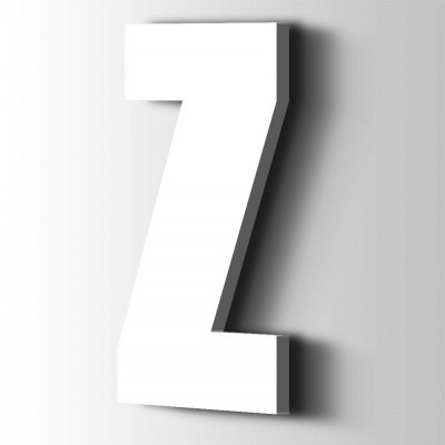 Kunststof Letter Z Impact Acrylaat 9016 Traffic white - 1