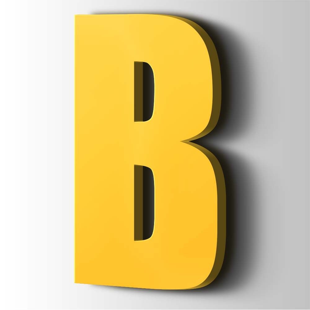 Kunststof Letter B Impact Acrylaat 1018 Zinc Yellow - 1