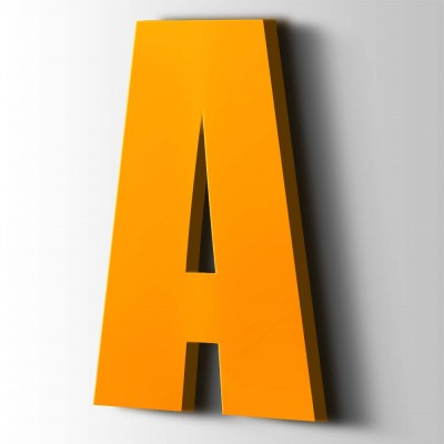 Kunststof Letter A Impact Acrylaat 1003 Signal Yellow - 1