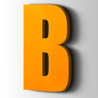 Kunststof Letter B Impact Acrylaat 1003 Signal Yellow - 1