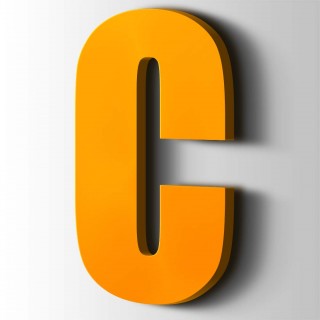 Kunststof Letter C Impact Acrylaat 1003 Signal Yellow - 1