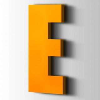 Kunststof Letter E Impact Acrylaat 1003 Signal Yellow - 1