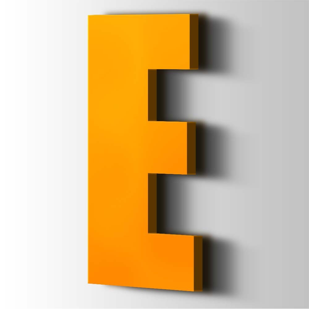 Kunststof Letter E Impact Acrylaat 1003 Signal Yellow - 1