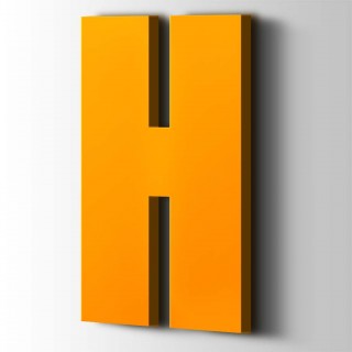 Kunststof Letter H Impact Acrylaat 1003 Signal Yellow - 1