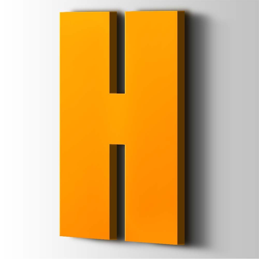 Kunststof Letter H Impact Acrylaat 1003 Signal Yellow - 1