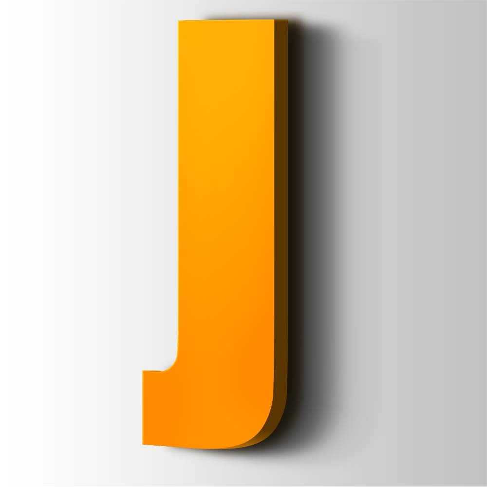 Kunststof Letter J Impact Acrylaat 1003 Signal Yellow - 1