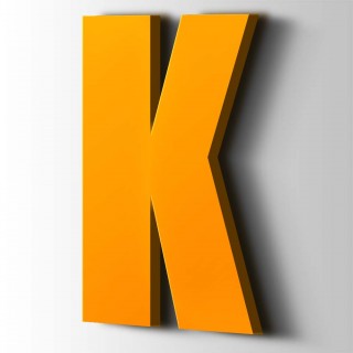 Kunststof Letter K Impact Acrylaat 1003 Signal Yellow - 1