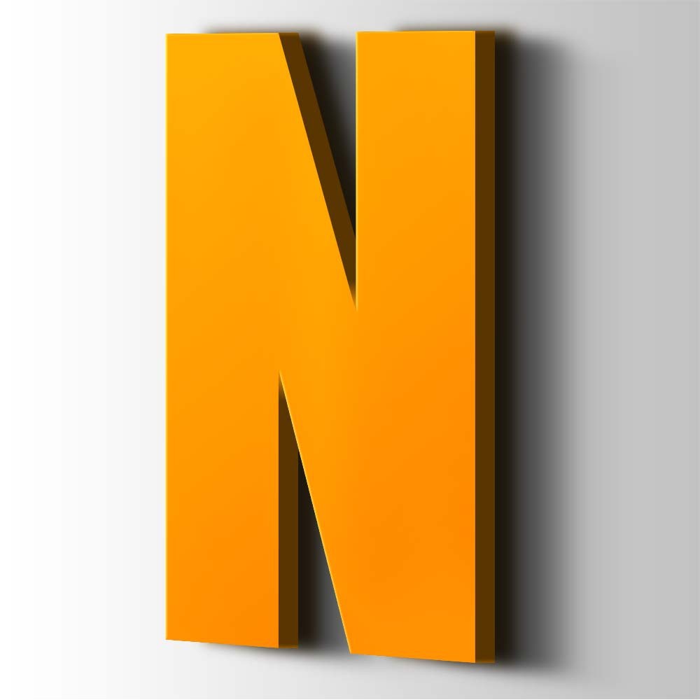 Kunststof Letter N Impact Acrylaat 1003 Signal Yellow - 1