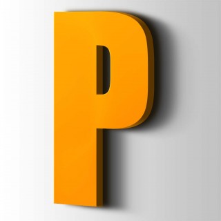 Kunststof Letter P Impact Acrylaat 1003 Signal Yellow - 1