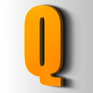 Kunststof Letter Q Impact Acrylaat 1003 Signal Yellow - 1