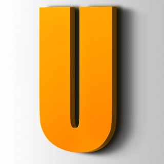 Kunststof Letter U Impact Acrylaat 1003 Signal Yellow - 1