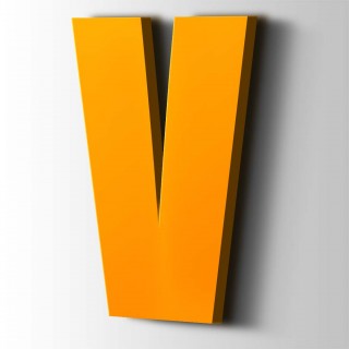 Kunststof Letter V Impact Acrylaat 1003 Signal Yellow - 1