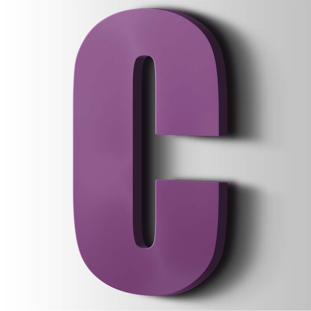 Kunststof Letter C Impact Acrylaat 4008 Signal Violet - 1