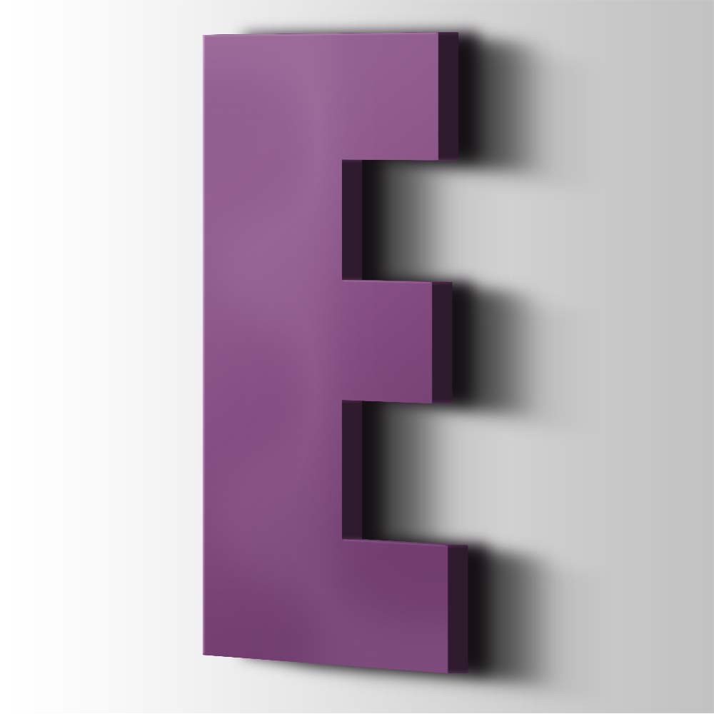 Kunststof Letter E Impact Acrylaat 4008 Signal Violet - 1