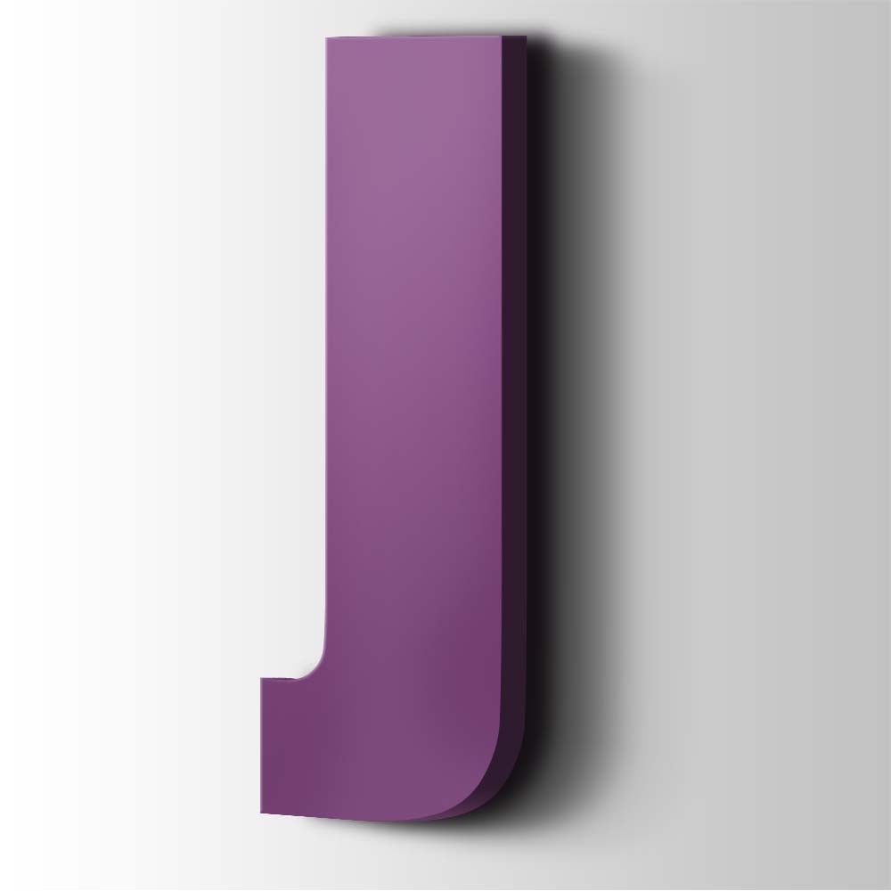 Kunststof Letter J Impact Acrylaat 4008 Signal Violet - 1