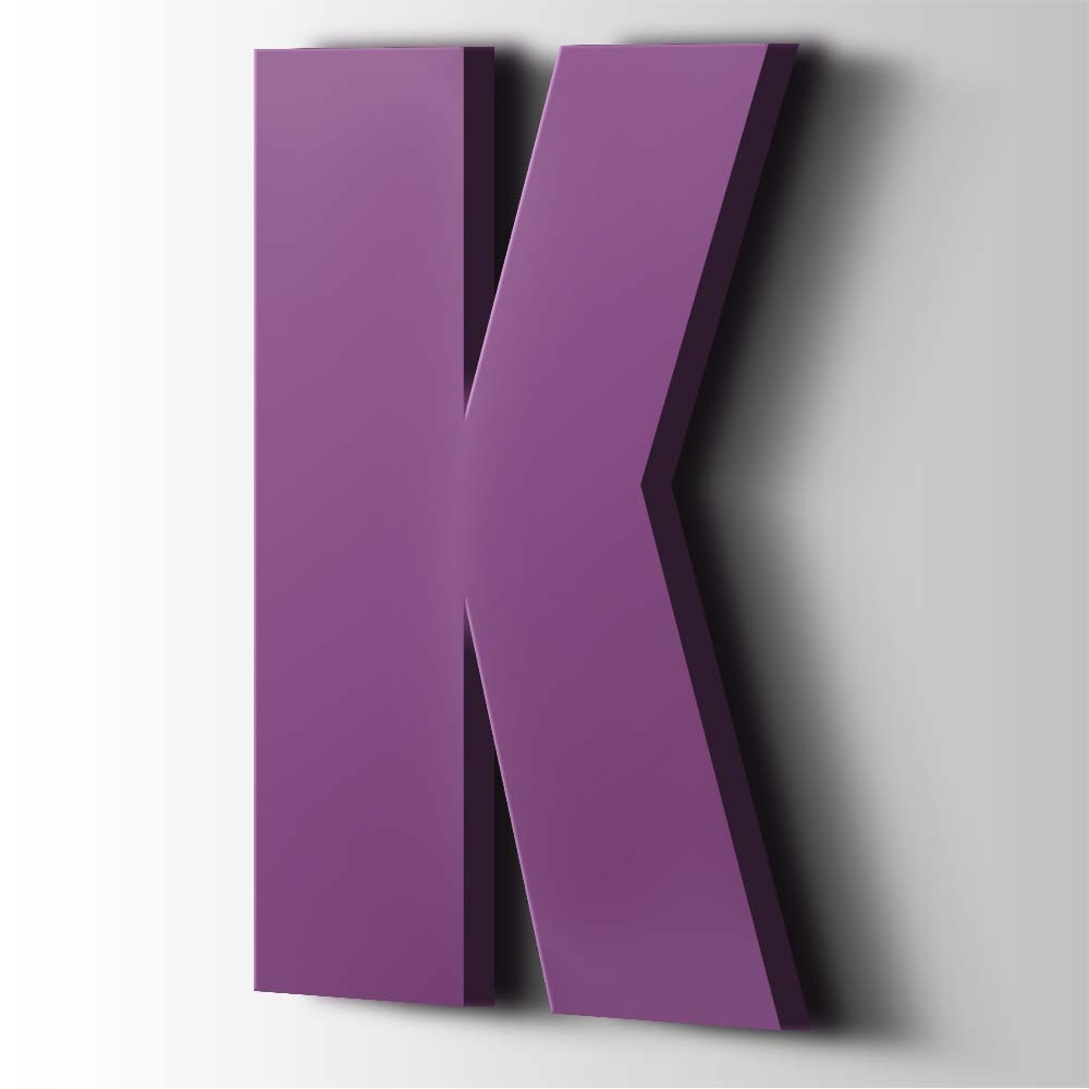 Kunststof Letter K Impact Acrylaat 4008 Signal Violet - 1