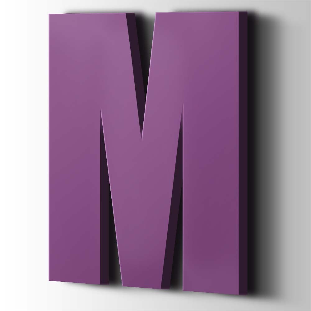 Kunststof Letter M Impact Acrylaat 4008 Signal Violet - 1