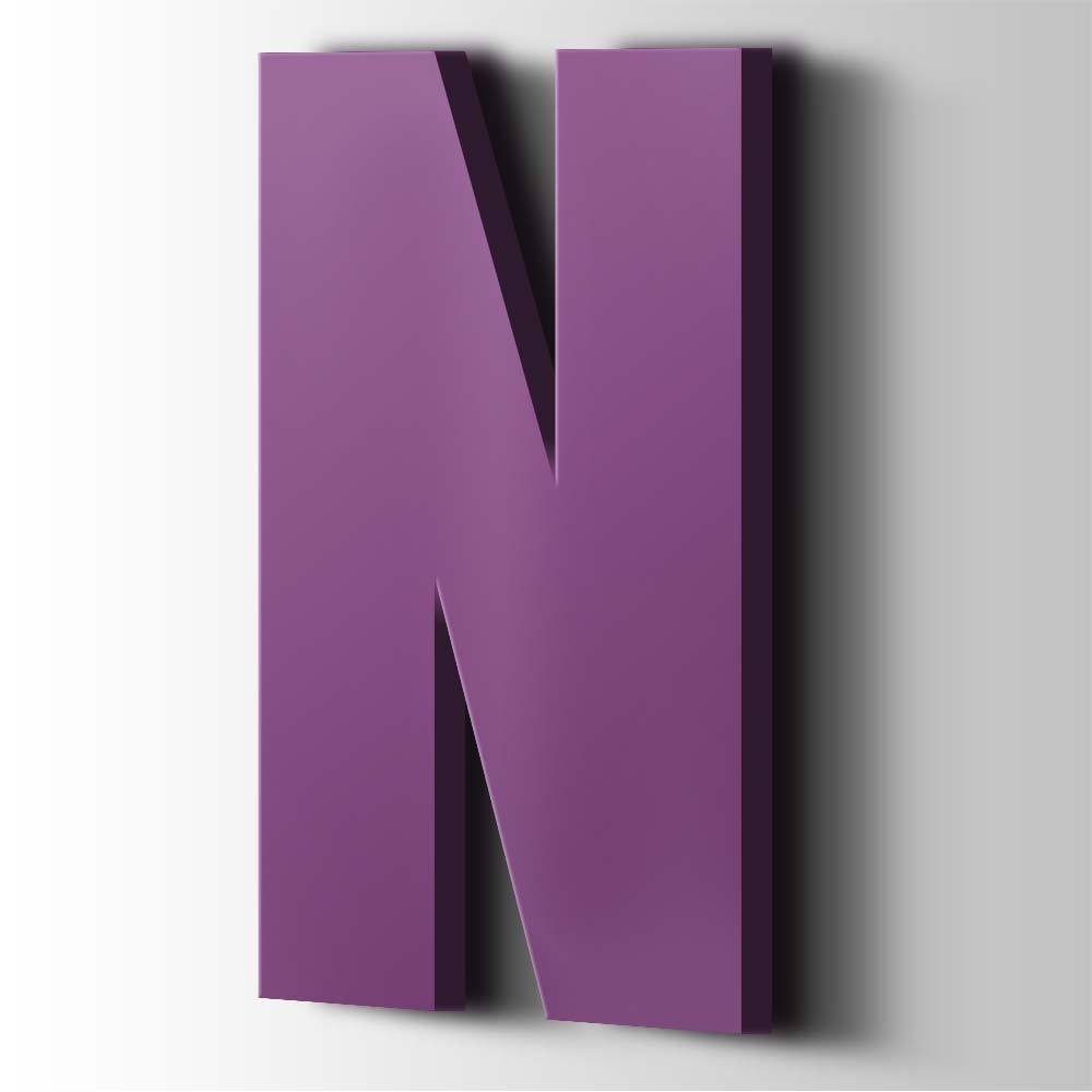 Kunststof Letter N Impact Acrylaat 4008 Signal Violet - 1