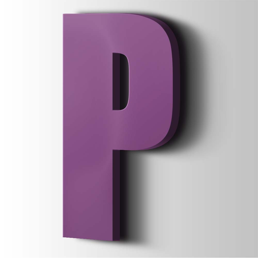 Kunststof Letter P Impact Acrylaat 4008 Signal Violet - 1