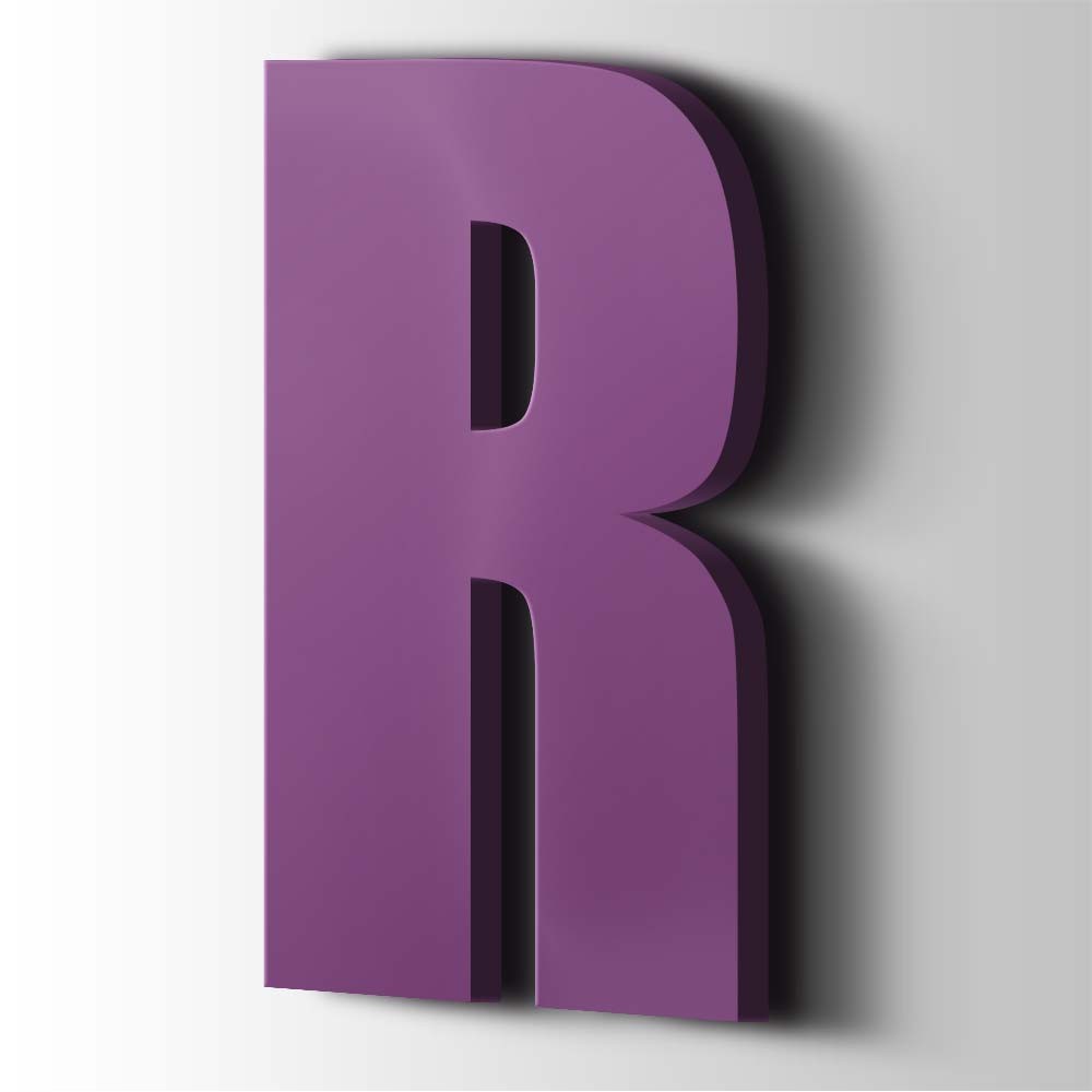 Kunststof Letter R Impact Acrylaat 4008 Signal Violet - 1