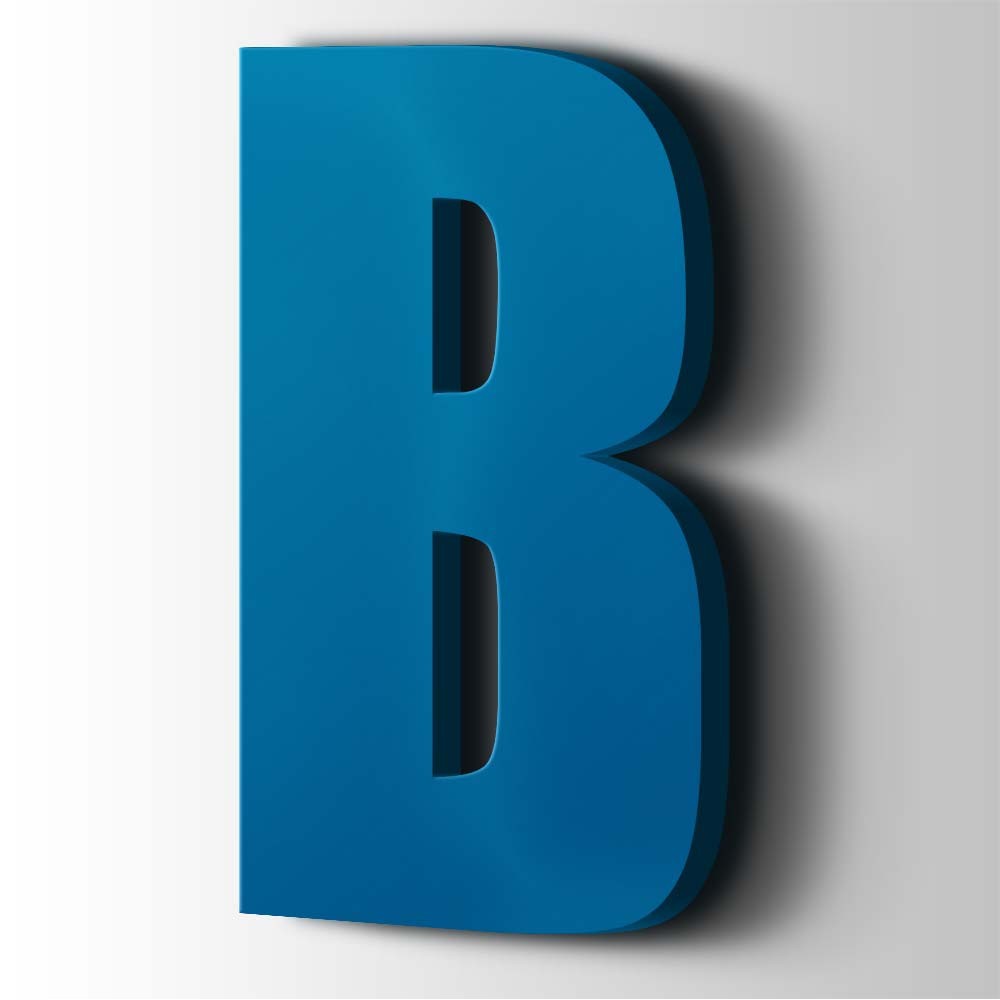 Kunststoff-Buchstabe B Impact Acryl 5015 Himmelblau – 1