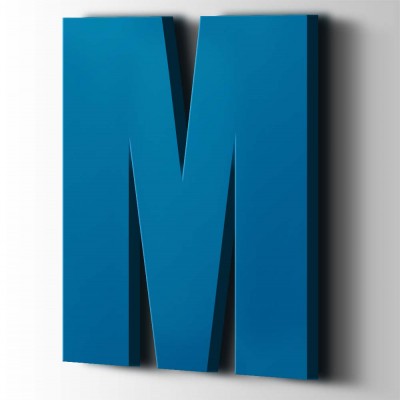 Kunststof Letter M Impact Acrylaat 5015 Sky Blue - 1 Kunststof Letter M Impact Acrylaat 5015 Sky Blue - 1
