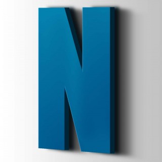 Kunststoff-Buchstabe N Impact Acryl 5015 Himmelblau – 1