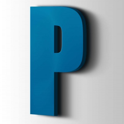Kunststof Letter P Impact Acrylaat 5015 Sky Blue - 1