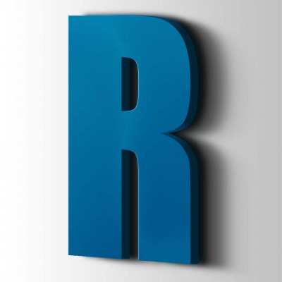 Kunststof Letter R Impact Acrylaat 5015 Sky Blue - 1