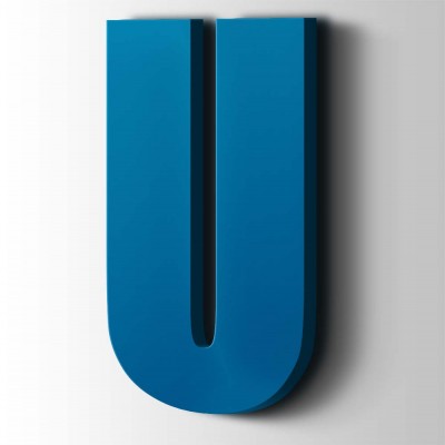 Kunststof Letter U Impact Acrylaat 5015 Sky Blue - 1