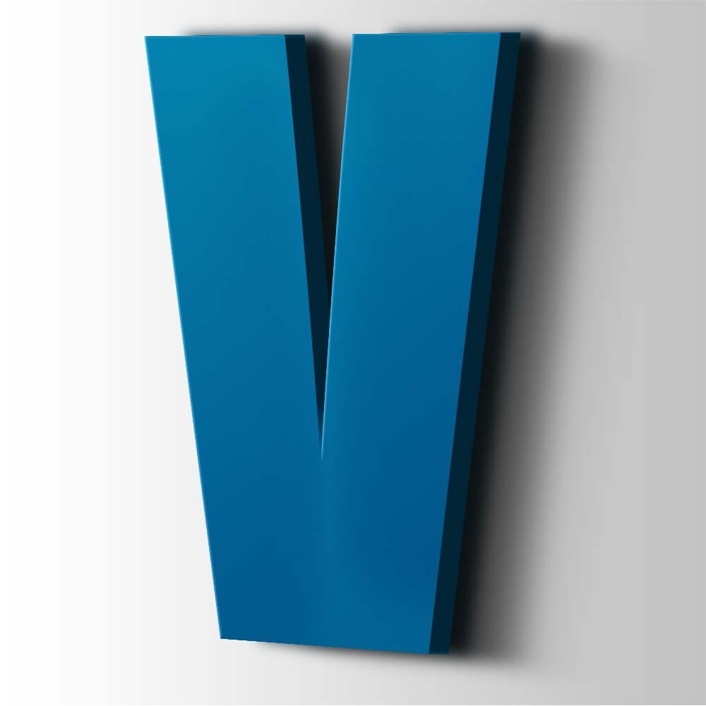 Kunststof Letter V Impact Acrylaat 5015 Sky Blue - 1