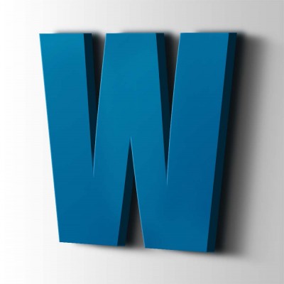 Kunststof Letter W Impact Acrylaat 5015 Sky Blue - 1