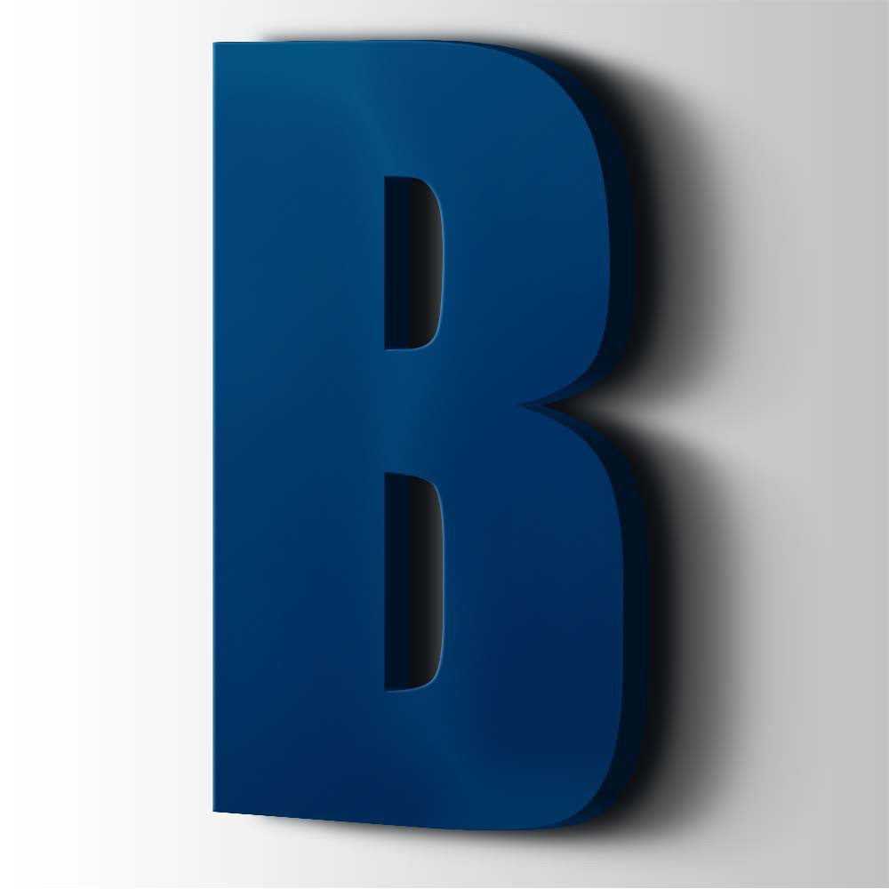 Kunststoff-Buchstabe B Impact Acryl 5002 Ultramarinblau – 1