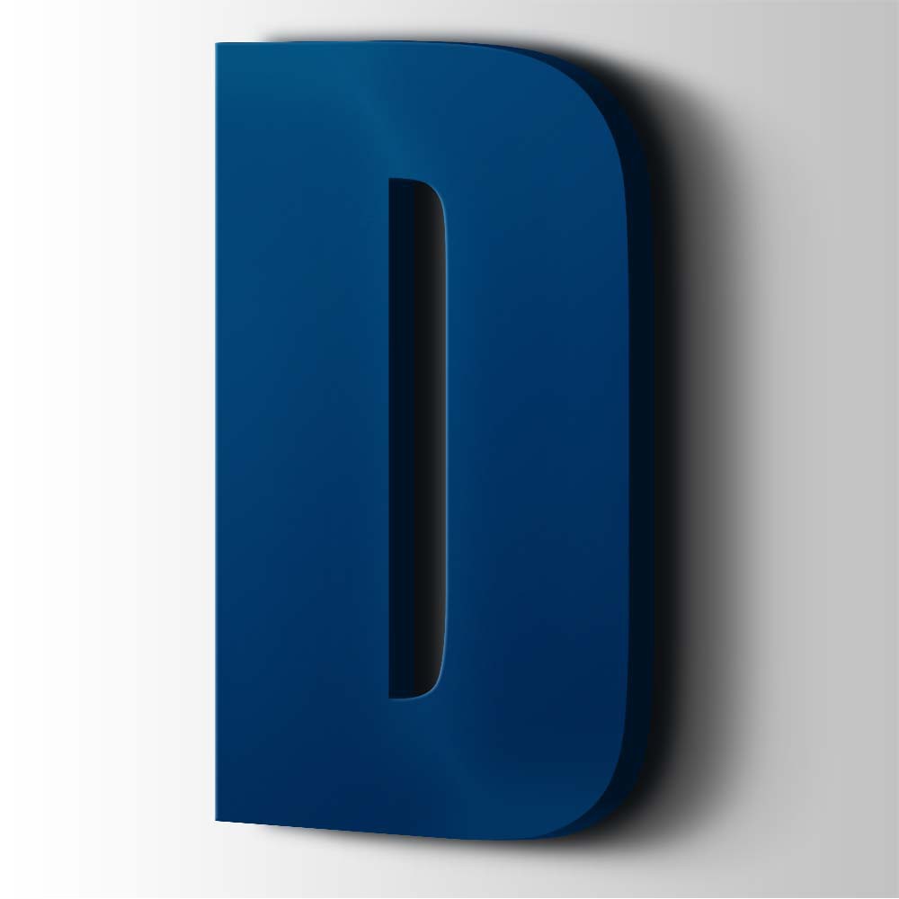 Kunststoff-Buchstabe D Impact Acryl 5002 Ultramarinblau – 1