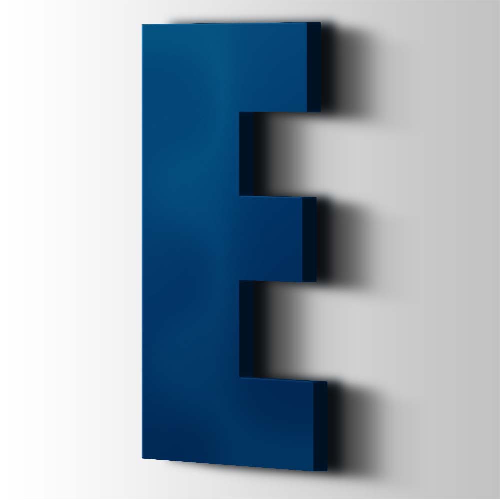 Kunststoff-Buchstabe E Impact Acryl 5002 Ultramarinblau – 1