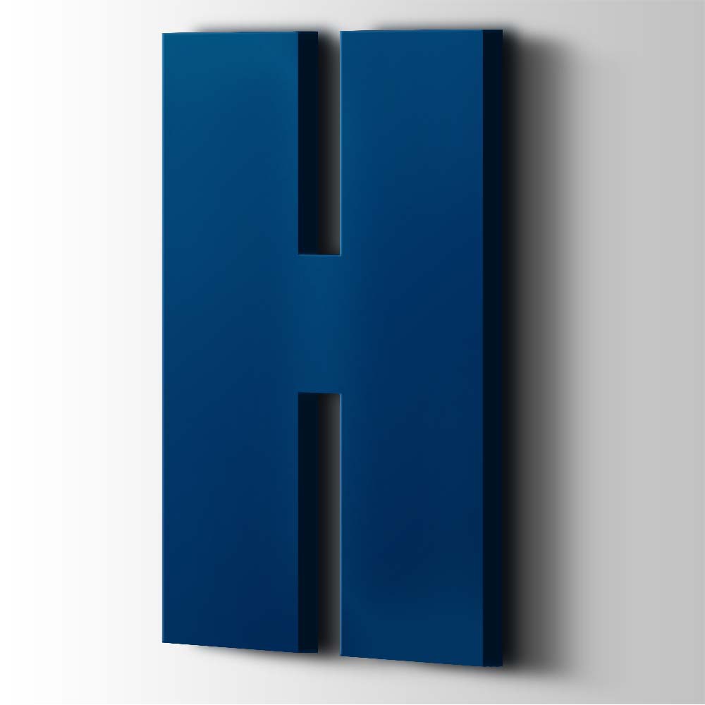 Kunststof Letter H Impact Acrylaat 5002 Ultramarine Blue - 1